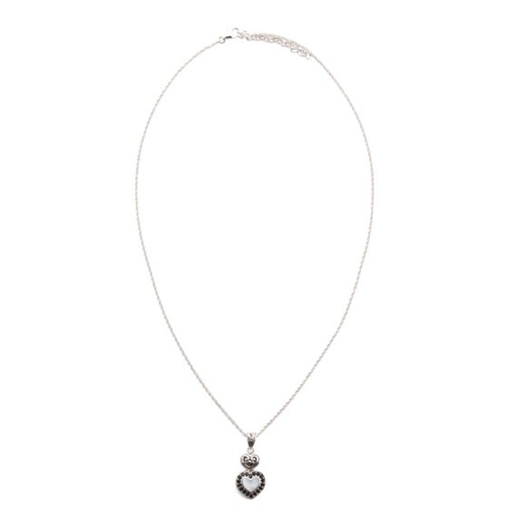 ANNIKA WITT  Bali Sterling Silver Mother Of Pearl Double Heart Necklace - Picture 1 of 2